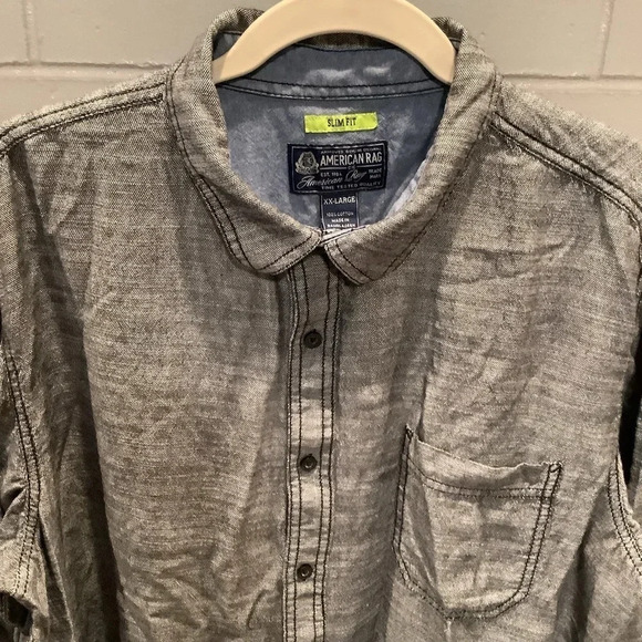 #201 Awesome American Rag Charcoal Long Sleeve Shirt Size XXL - Picture 2 of 6